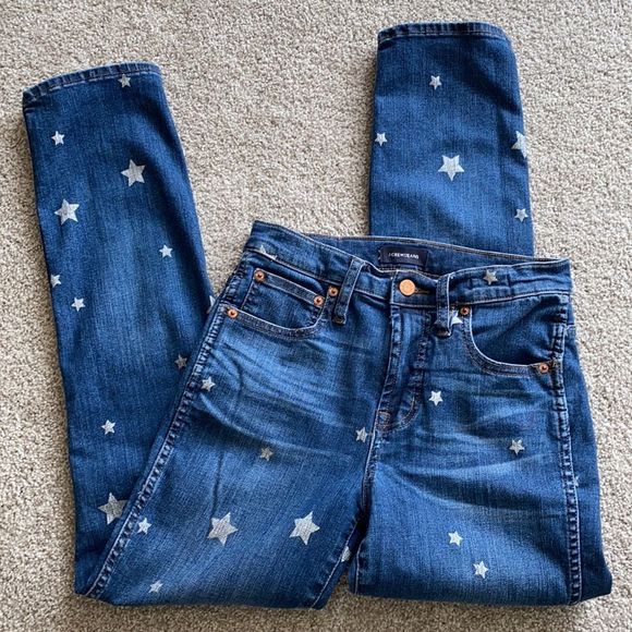 New J Crew Vintage straight jean with star print - Picture 6 of 9